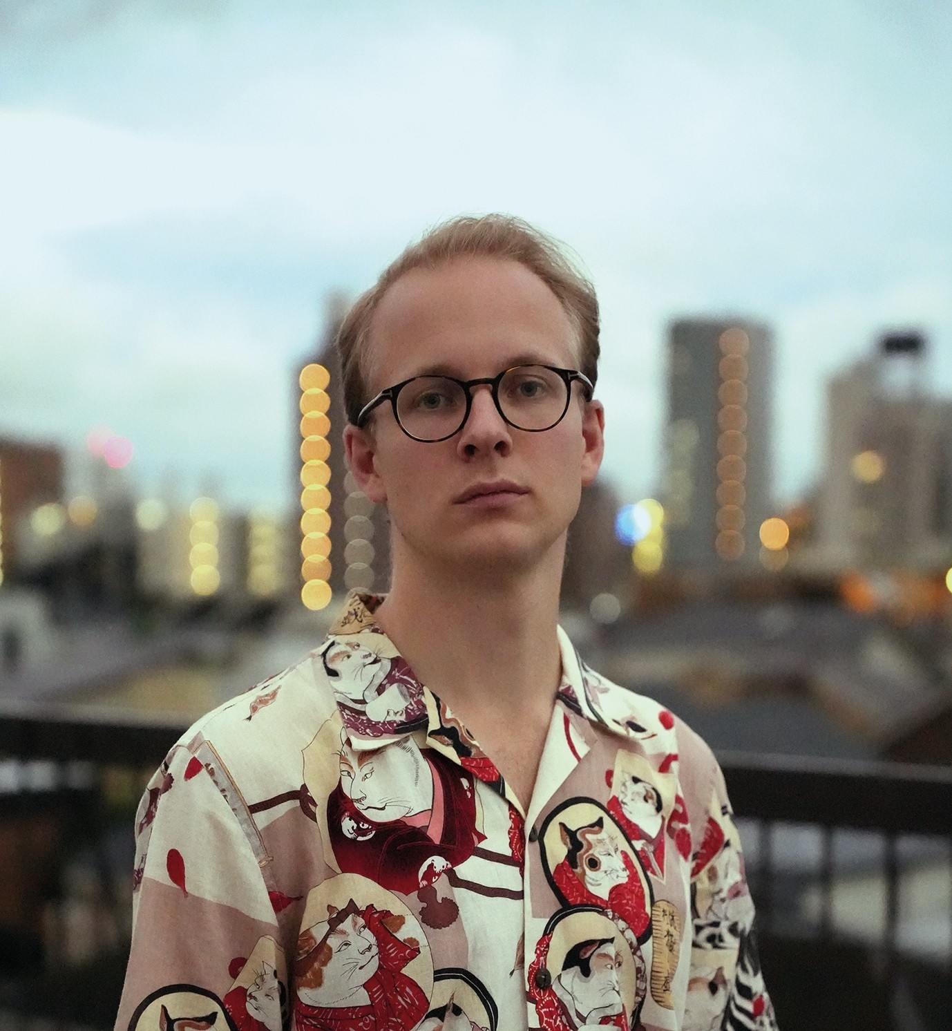 Image of Frans Wachtmeister against cityscape