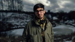 Author in snowy landscape