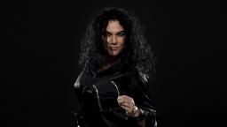 Eija Hetekivi Olsson in leather jacket