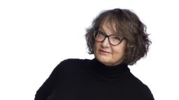 Monika Fagerholm in front of a white background