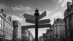 Image of signpost on empty London Street.